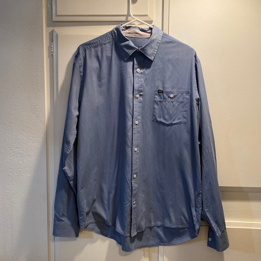Hurley long sleeve button up- Mens L